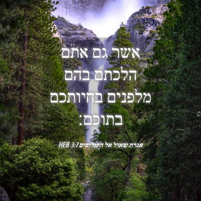Picture 04 - אגרת שאול אל הקולוסים 3:7 HEB - אשר גם אתם הלכתם בהם מלפנים - Bible Verse Picture
