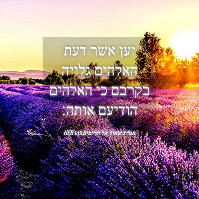 Picture 04 - אגרת שאול אל הרומים 1:19 HEB - יען אשר דעת האלהים גלויה - Bible Verse Picture