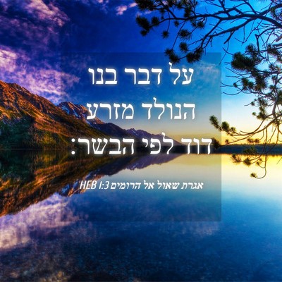 Picture 04 - אגרת שאול אל הרומים 1:3 HEB - על דבר בנו הנולד מזרע דוד - Bible Verse Picture
