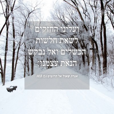 Picture 04 - אגרת שאול אל הרומים 15:1 HEB - ועלינו החזקים לשאת חלשות - Bible Verse Picture