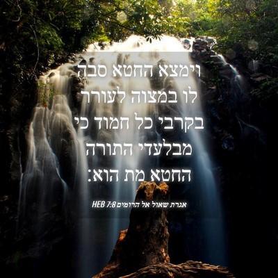 Picture 04 - אגרת שאול אל הרומים 7:8 HEB - וימצא החטא סבה לו במצוה - Bible Verse Picture