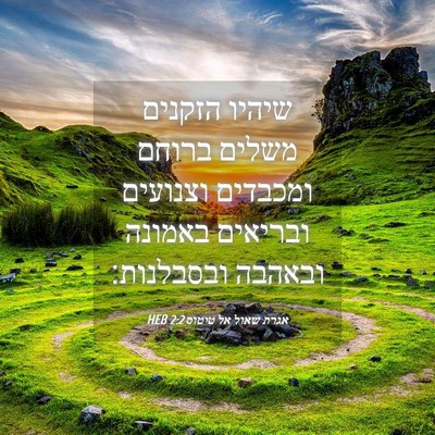 Picture 04 - אגרת שאול אל טיטוס 2:2 HEB - שיהיו הזקנים משלים ברוחם - Bible Verse Picture