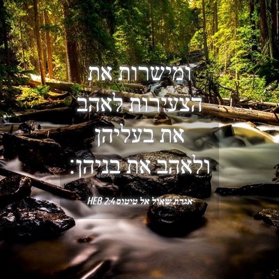 Picture 04 - אגרת שאול אל טיטוס 2:4 HEB - ומישרות את הצעירות לאהב את - Bible Verse Picture