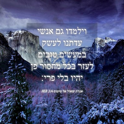 Picture 04 - אגרת שאול אל טיטוס 3:14 HEB - וילמדו גם אנשי עדתנו לעשק - Bible Verse Picture