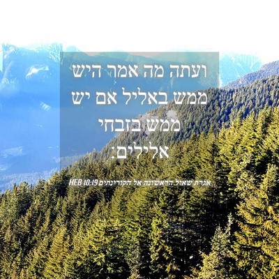 Picture 04 - אגרת שאול הראשונה אל הקורינתים 10:19 HEB - ועתה מה אמר היש ממש באליל - Bible Verse Picture