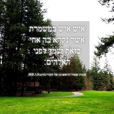 Picture 04 - אגרת שאול הראשונה אל הקורינתים 7:24 HEB - איש איש במשמרת אשר נקרא בה - Bible Verse Picture