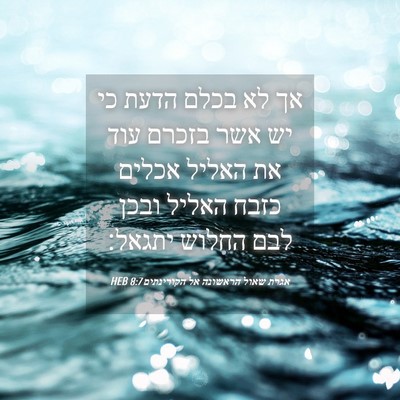 Picture 04 - אגרת שאול הראשונה אל הקורינתים 8:7 HEB - אך לא בכלם הדעת כי יש אשר - Bible Verse Picture