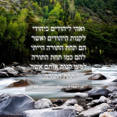 Picture 04 - אגרת שאול הראשונה אל הקורינתים 9:20 HEB - ואהי ליהודים כיהודי לקנות - Bible Verse Picture