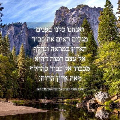 Picture 04 - אגרת שאול השניה אל הקורינתים 3:18 HEB - ואנחנו כלנו בפנים מגלים - Bible Verse Picture