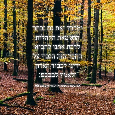 Picture 04 - אגרת שאול השניה אל הקורינתים 8:19 HEB - ומלבד זאת גם נבחר הוא מאת - Bible Verse Picture