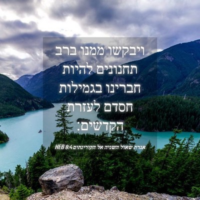 Picture 04 - אגרת שאול השניה אל הקורינתים 8:4 HEB - ויבקשו ממנו ברב תחנונים - Bible Verse Picture