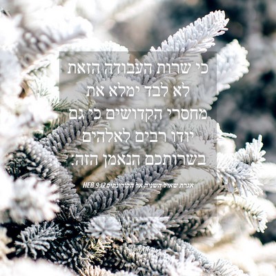 Picture 04 - אגרת שאול השניה אל הקורינתים 9:12 HEB - כי שרות העבודה הזאת לא לבד - Bible Verse Picture