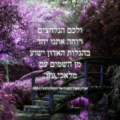 Picture 04 - אגרת שאול השניה אל התסלוניקים 1:7 HEB - ולכם הנלחצים רוחה אתנו יחד - Bible Verse Picture
