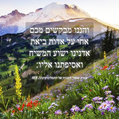 Picture 04 - אגרת שאול השניה אל התסלוניקים 2:1 HEB - והננו מבקשים מכם אחי על - Bible Verse Picture