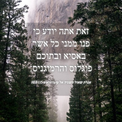 Picture 04 - אגרת שאול השניה אל טימותיאוס 1:15 HEB - זאת אתה יודע כי פנו ממני כל - Bible Verse Picture