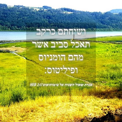 Picture 04 - אגרת שאול השניה אל טימותיאוס 2:17 HEB - ושיחתם כרקב תאכל סביב אשר - Bible Verse Picture