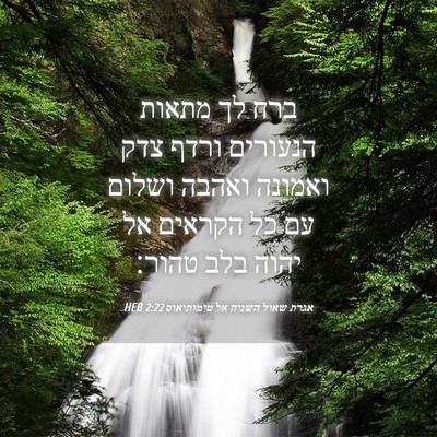 Picture 04 - אגרת שאול השניה אל טימותיאוס 2:22 HEB - ברח לך מתאות הנעורים ורדף - Bible Verse Picture