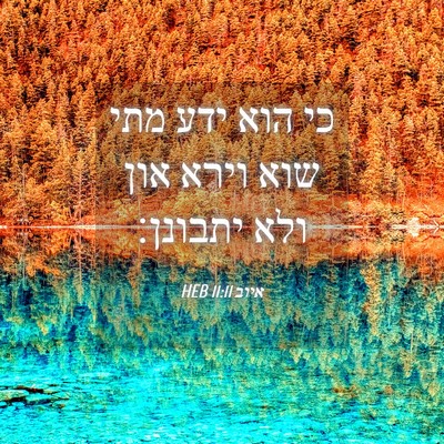 Picture 04 - איוב 11:11 HEB - כי הוא ידע מתי שוא וירא און - Bible Verse Picture