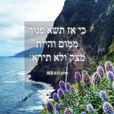 Picture 04 - איוב 11:15 HEB - כי אז תשא פניך ממום והיית - Bible Verse Picture