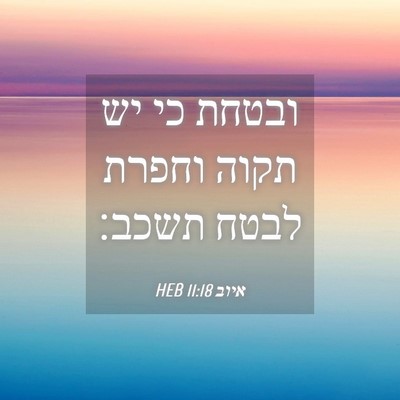 Picture 04 - איוב 11:18 HEB - ובטחת כי יש תקוה וחפרת לבטח - Bible Verse Picture