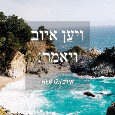 Picture 04 - איוב 12:1 HEB - ויען איוב - Bible Verse Picture