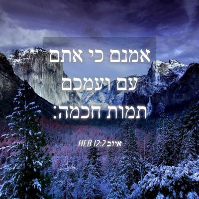 Picture 04 - איוב 12:2 HEB - אמנם כי אתם עם ועמכם תמות - Bible Verse Picture