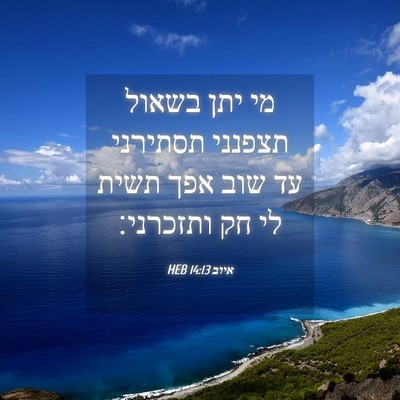 Picture 04 - איוב 14:13 HEB - מי יתן בשאול תצפנני - Bible Verse Picture