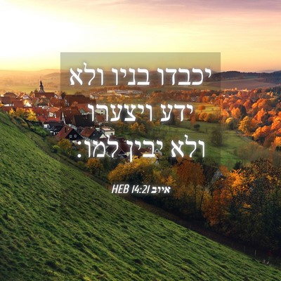 Picture 04 - איוב 14:21 HEB - יכבדו בניו ולא ידע ויצערו - Bible Verse Picture