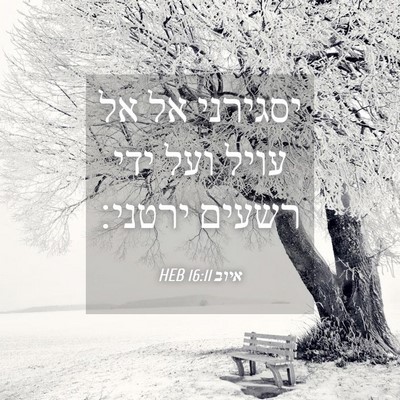 Picture 04 - איוב 16:11 HEB - יסגירני אל אל עויל ועל ידי - Bible Verse Picture