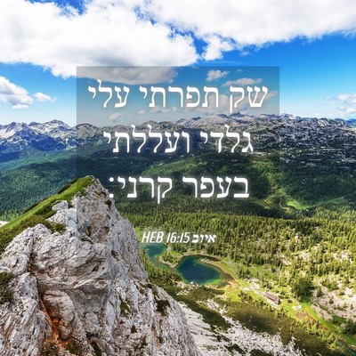 Picture 04 - איוב 16:15 HEB - שק תפרתי עלי גלדי ועללתי - Bible Verse Picture
