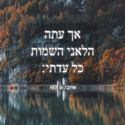 Picture 04 - איוב 16:7 HEB - אך עתה הלאני השמות כל - Bible Verse Picture