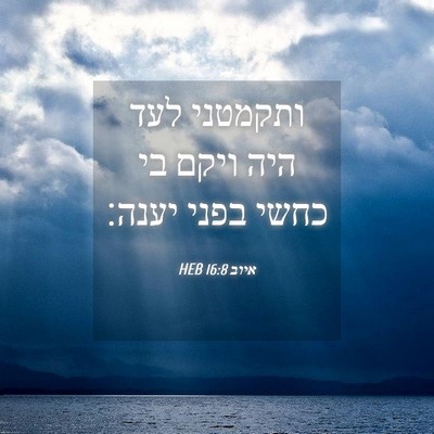 Picture 04 - איוב 16:8 HEB - ותקמטני לעד היה ויקם בי - Bible Verse Picture