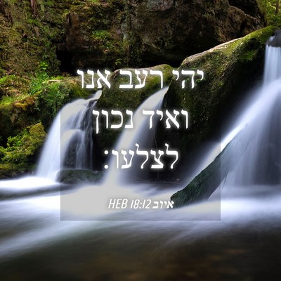 Picture 04 - איוב 18:12 HEB - יהי רעב אנו ואיד נכון - Bible Verse Picture