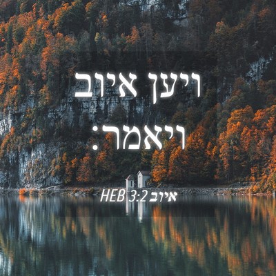 Picture 04 - איוב 3:2 HEB - ויען איוב - Bible Verse Picture