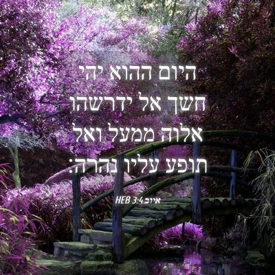 Picture 04 - איוב 3:4 HEB - היום ההוא יהי חשך אל ידרשהו - Bible Verse Picture