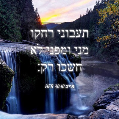 Picture 04 - איוב 30:10 HEB - תעבוני רחקו מני ומפני לא - Bible Verse Picture