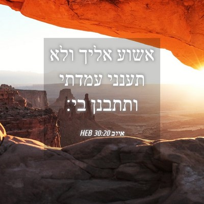 Picture 04 - איוב 30:20 HEB - אשוע אליך ולא תענני עמדתי - Bible Verse Picture