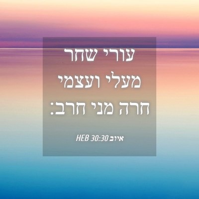 Picture 04 - איוב 30:30 HEB - עורי שחר מעלי ועצמי חרה מני - Bible Verse Picture