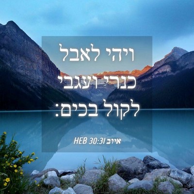 Picture 04 - איוב 30:31 HEB - ויהי לאבל כנרי ועגבי לקול - Bible Verse Picture