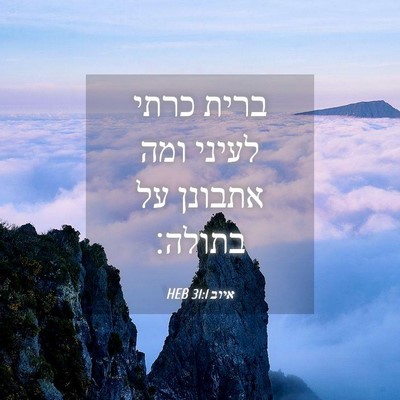 Picture 04 - איוב 31:1 HEB - ברית כרתי לעיני ומה אתבונן - Bible Verse Picture