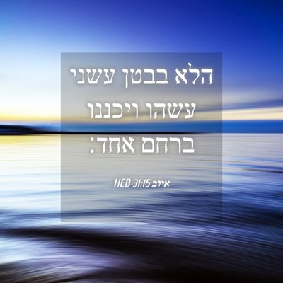 Picture 04 - איוב 31:15 HEB - הלא בבטן עשני עשהו ויכננו - Bible Verse Picture