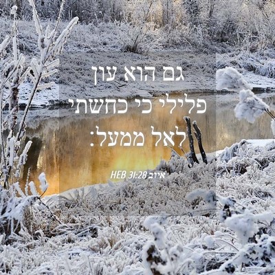 Picture 04 - איוב 31:28 HEB - גם הוא עון פלילי כי כחשתי - Bible Verse Picture