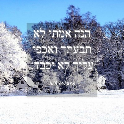 Picture 04 - איוב 33:7 HEB - הנה אמתי לא תבעתך ואכפי - Bible Verse Picture