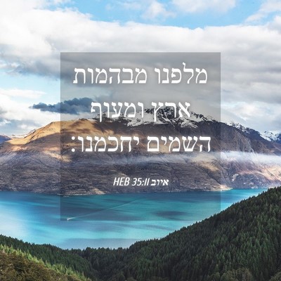 Picture 04 - איוב 35:11 HEB - מלפנו מבהמות ארץ ומעוף - Bible Verse Picture