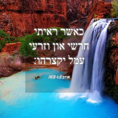 Picture 04 - איוב 4:8 HEB - כאשר ראיתי חרשי און וזרעי - Bible Verse Picture