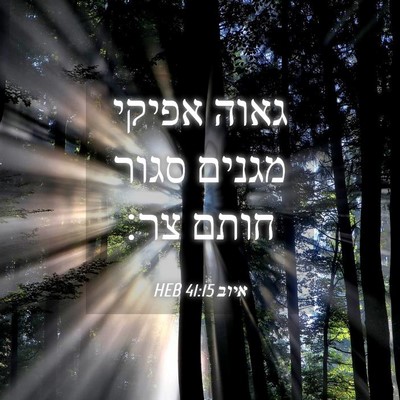 Picture 04 - איוב 41:15 HEB - גאוה אפיקי מגנים סגור חותם - Bible Verse Picture