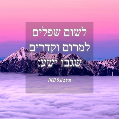 Picture 04 - איוב 5:11 HEB - לשום שפלים למרום וקדרים - Bible Verse Picture