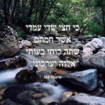 Picture 04 - איוב 6:4 HEB - כי חצי שדי עמדי אשר חמתם - Bible Verse Picture