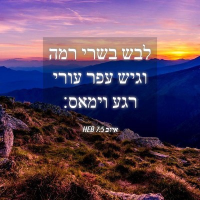Picture 04 - איוב 7:5 HEB - לבש בשרי רמה וגיש עפר עורי - Bible Verse Picture