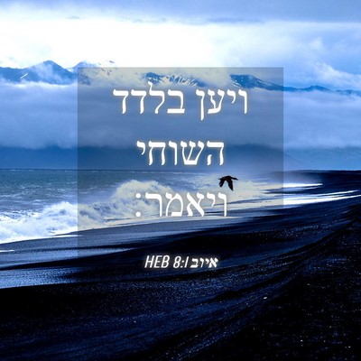Picture 04 - איוב 8:1 HEB - ויען בלדד השוחי - Bible Verse Picture